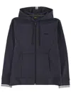 Hugo Boss Navy Blue Solid Hood Sweatshirt In Blue