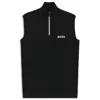 Hugo Boss Zipper-neck Sweater In A Stretch-cotton Blend In Black