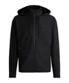 Hugo Boss Zippered Hooded Sweatshirt In Black