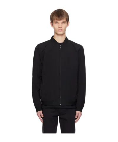 Hugo Boss Zippered Long-sleeved Casual Jacket In Black