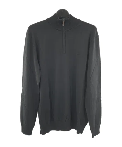 Hugo Boss Zippered Long-sleeved Sweater In Black