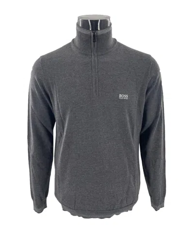 Hugo Boss Zippered Long-sleeved Sweater In Black