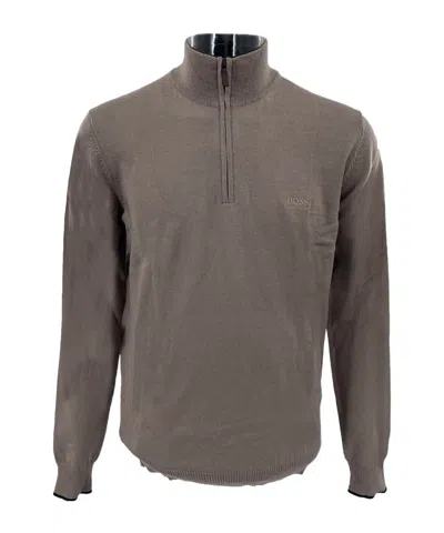 Hugo Boss Zippered Long-sleeved Sweater In Black