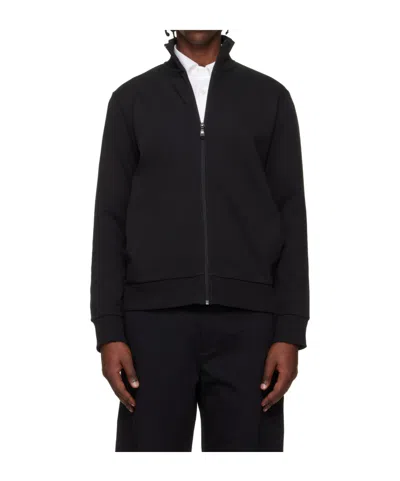 Hugo Boss Zippered Long-sleeved Sweatshirt In Black