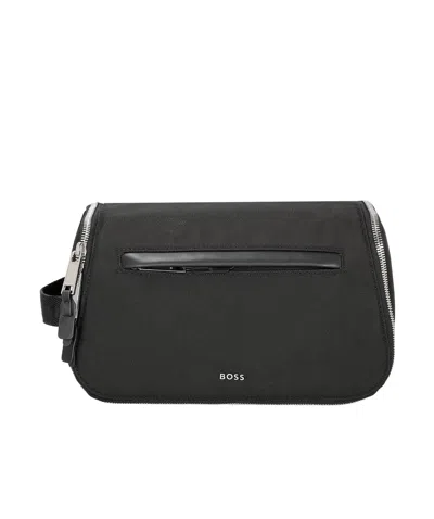 Hugo Boss Zippered Toiletry Bag In Black