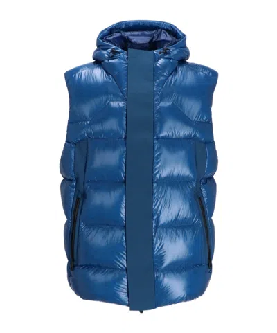 Hugo Boss Zippered Vest In Blue