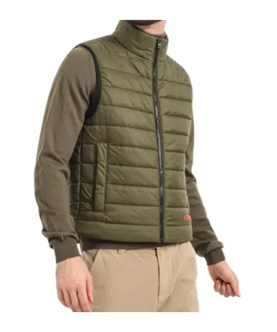 Hugo Boss Zippered Vest In Green
