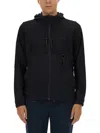 Hugo Boss Zip-up Black Technical Fabric Hooded Sweatshirt In Black