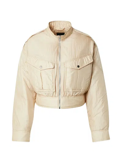 Hugo Boss Zip-up Chest-pocket Jacket In Neutral