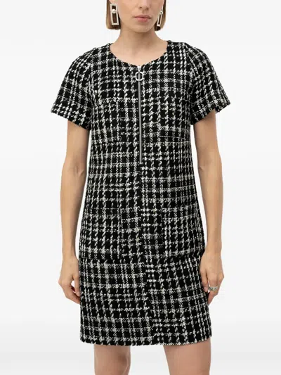 Hugo Boss Zip-up Mini Dress In Black