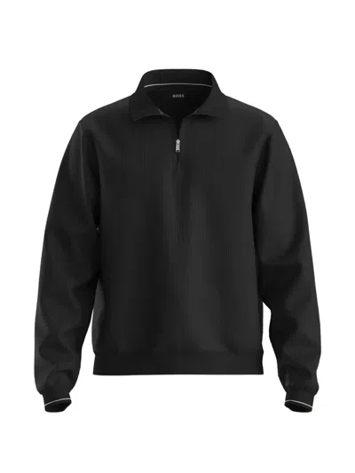 Hugo Boss Zip-up Sweatshirt In 블랙