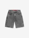 Hugo Boss Logo-patch Denim Bermuda Shorts In Grey
