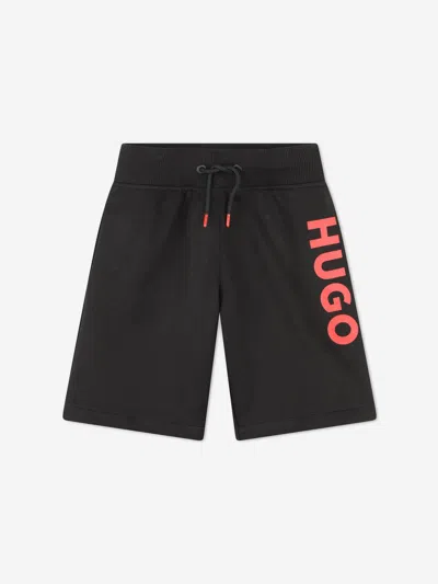 Hugo Kids'  Boys Black Cotton Jersey Shorts