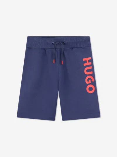 Hugo Boss Kids' Logo-print Track Shorts In Blue