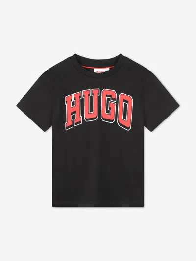Hugo Kids' Boys Logo Print T-shirt In Black