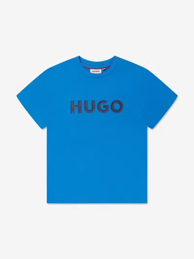 Hugo Babies' Boys Logo Print T-shirt In Blue