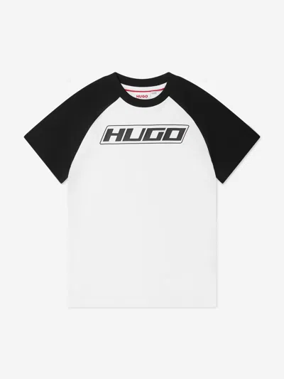 Hugo Babies' Boys Logo Print T-shirt In White