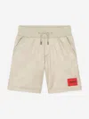 Hugo Boss Monogram-pattern Track Shorts In Beige