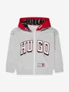Hugo Boss Logo-appliqué Zip-up Hoodie In Grey