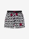 Hugo Boss Monogram-print Drawstring Swim Shorts In Black
