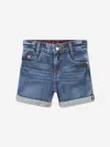 Hugo Boss Roll-up Trim Denim Shorts In Blue
