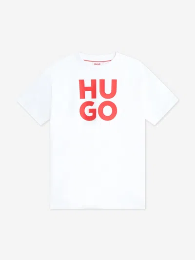 Hugo Babies' Boys Stacked Logo T-shirt In White