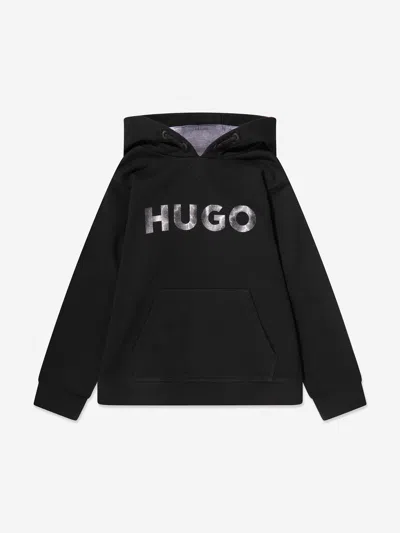 Hugo Kids' Boys Thunder Logo Hoodie In Black