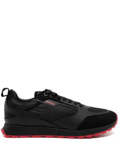 Hugo Boss Branded Accents Trainers In Black