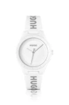 HUGO BRANDED SILICONE-STRAP WATCH WITH MATTE-WHITE DIAL WOMEN'S WATCHES