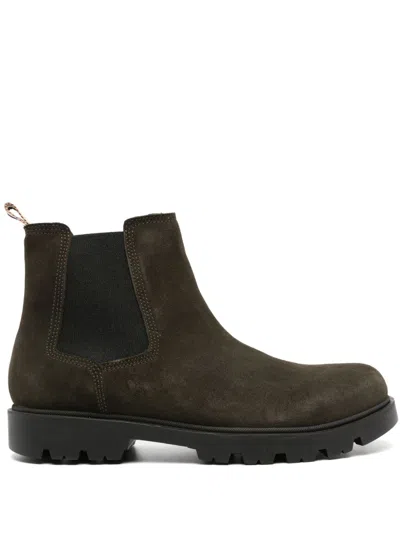 Hugo Boss Adley Suede Chelsea Boots In Green