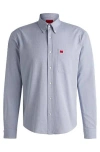 Hugo Boss Button-down Slim-fit Shirt In Oxford Cotton In Blue