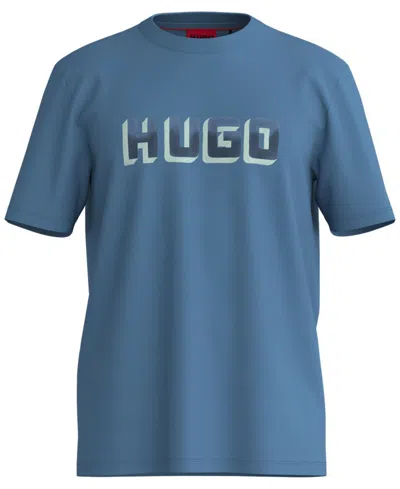 Hugo By  Boss Men's Logo T-shirt In Blue