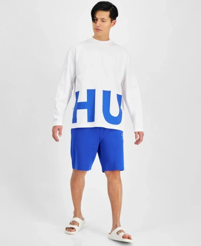 Hugo By  Boss Men's Oversized-fit Logo Graphic Long-sleeve T-shirt In White