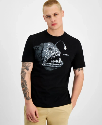 Hugo By  Boss Men's Regular-fit Graphic T-shirt In Black