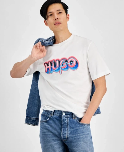 Hugo By  Boss Men's Regular-fit Logo Graphic T-shirt In White