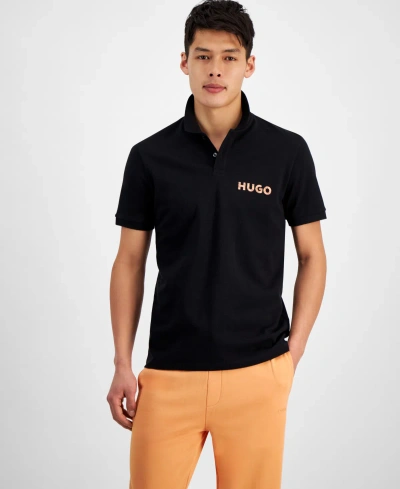 Hugo By  Boss Men's Regular-fit Logo-print Polo Shirt, Created For Macy's In Black