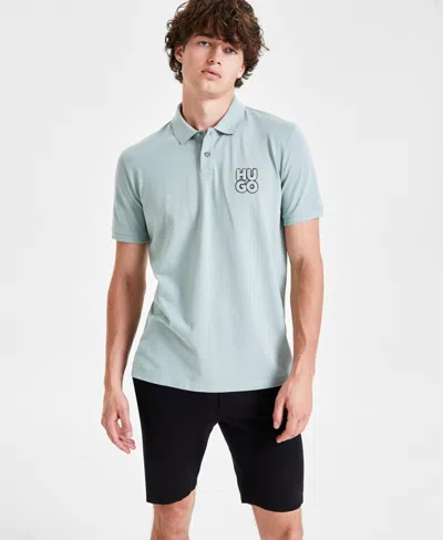 Hugo By  Boss Men's Regular-fit Logo-print Polo Shirt In Open Gy