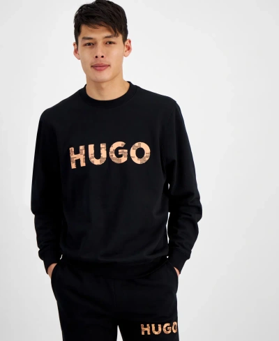 Hugo By  Boss Men's Regular-fit Logo-print Sweatshirt, Created For Macy's In Black