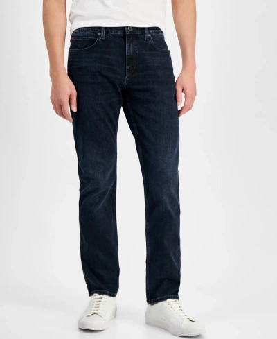 Hugo Boss Boss By  Men's Stretch-cotton Satin Slim-fit Chinos Pants In Dark Blue