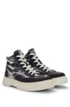 Hugo Boss Camouflage-print High-top Trainers With Stacked Logo In Patterned