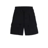 Hugo Boss Cargo Shorts In Water-repellent Canvas With Phone Pocket In Black