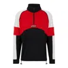 Hugo Boss Color-blocked Sweatshirt With Racing-inspired Logo Badge In Black