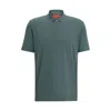 Hugo Boss Cotton-blend Polo Shirt With Zip Placket In Dark Green