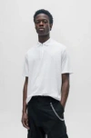 Hugo Boss Cotton-blend Polo Shirt With Zip Placket In White
