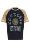 Hugo Boss Cotton-jersey Loose-fit T-shirt With Seasonal Artwork In Black