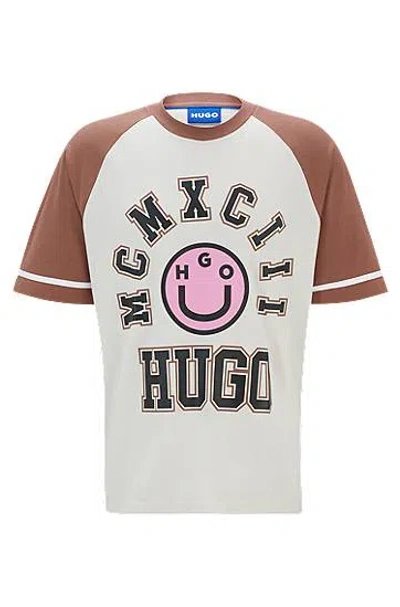 Hugo Boss Happy Hugo Print Loose-fit T-shirt In White