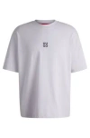 Hugo Boss Cotton-jersey Oversize-fit T-shirt With Seasonal Artwork In Light Purple