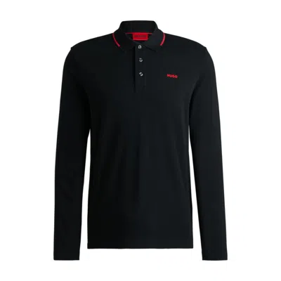 HUGO BOSS COTTON-JERSEY POLO SHIRT WITH LOGO PRINT