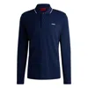 Hugo Boss Cotton-jersey Polo Shirt With Logo Print In Blue