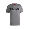 Hugo Boss Cotton-jersey Regular-fit T-shirt With Logo Print In Grey